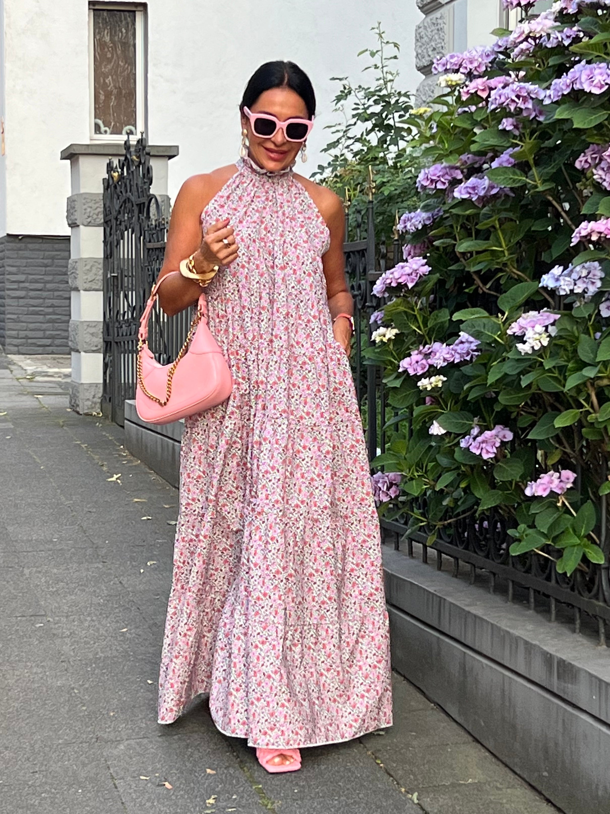 Dress Flowers Bow Pink