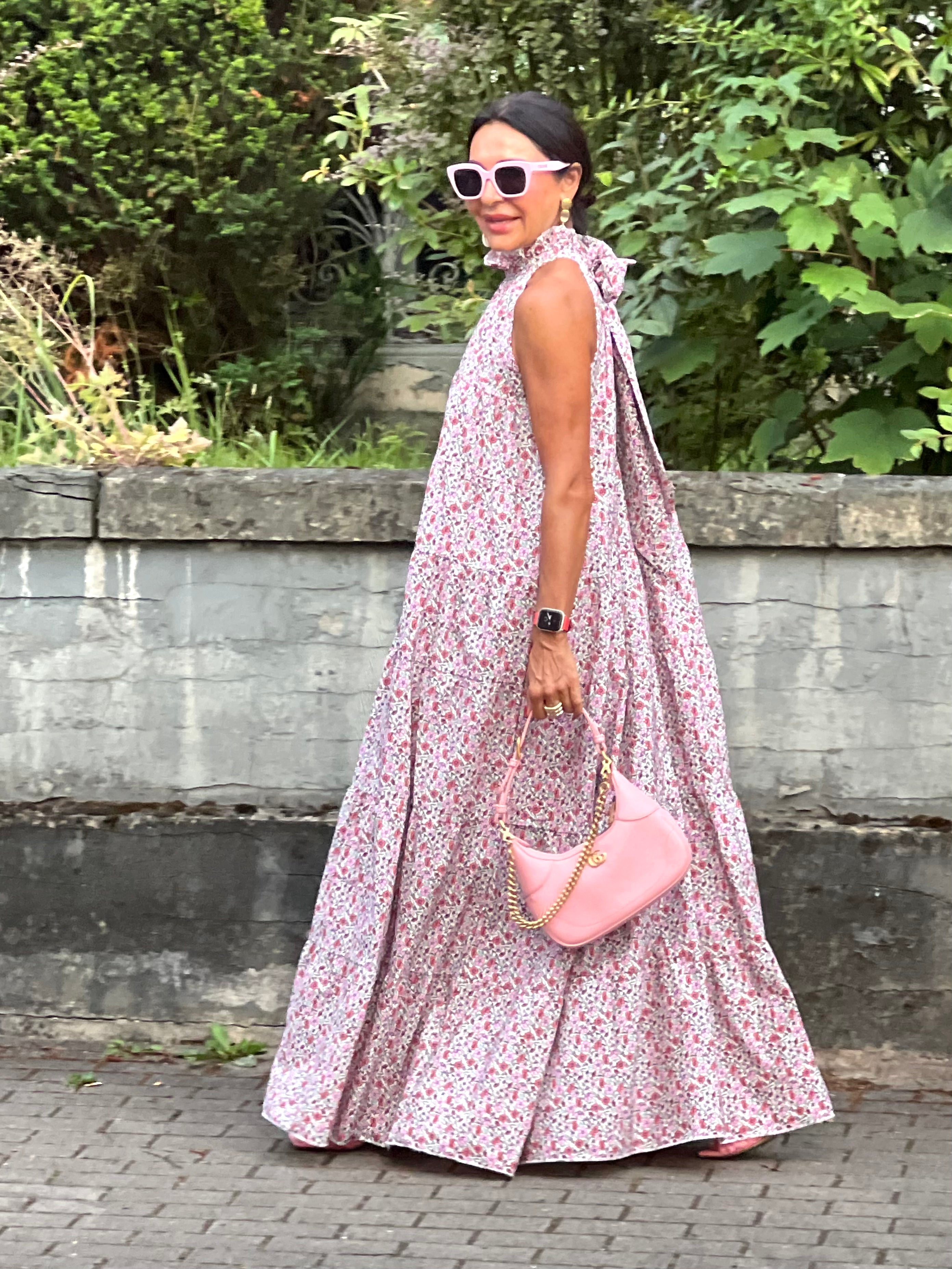 Dress Flowers Bow Pink