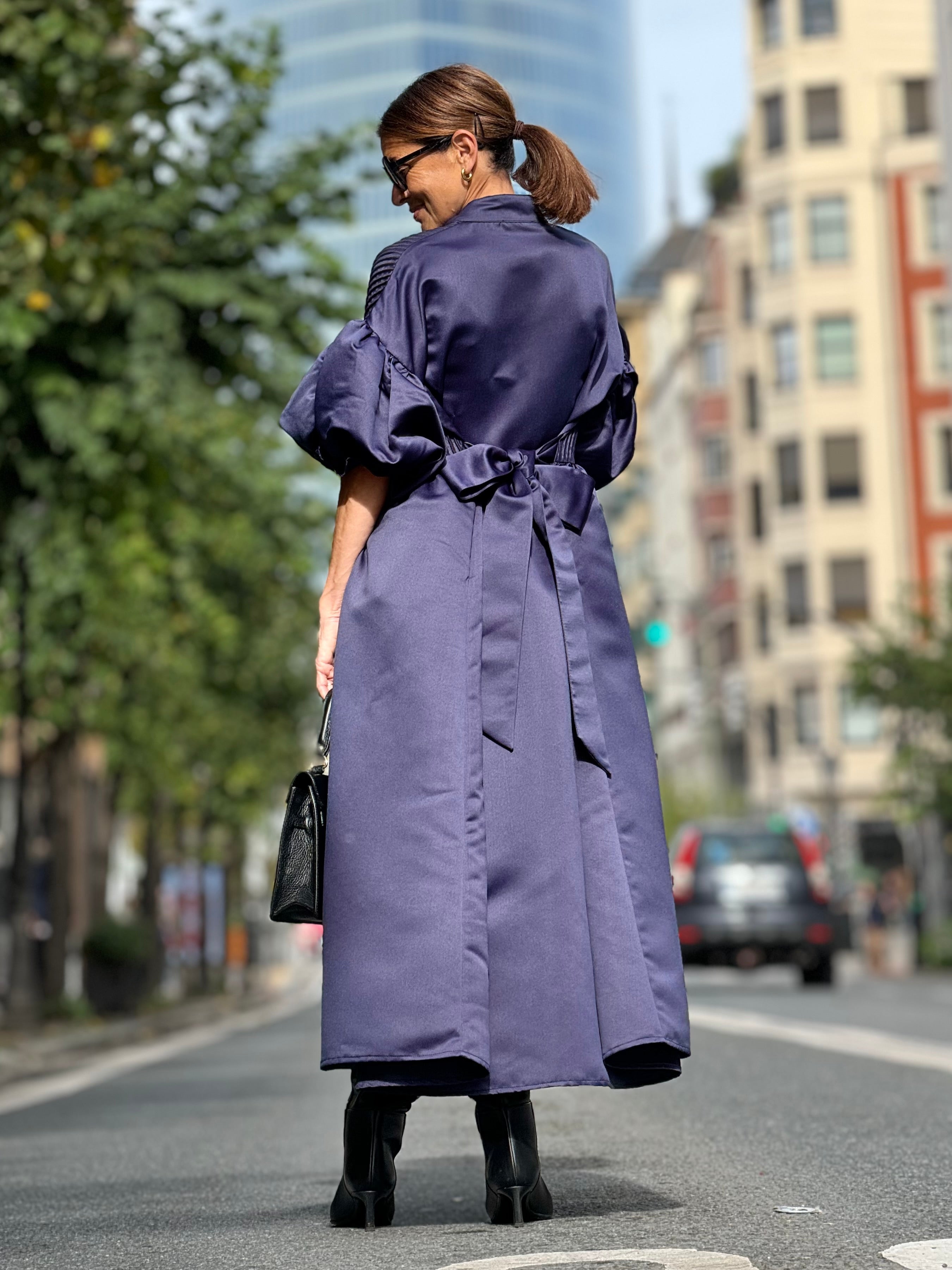 Dress Phoebe Satin Navy