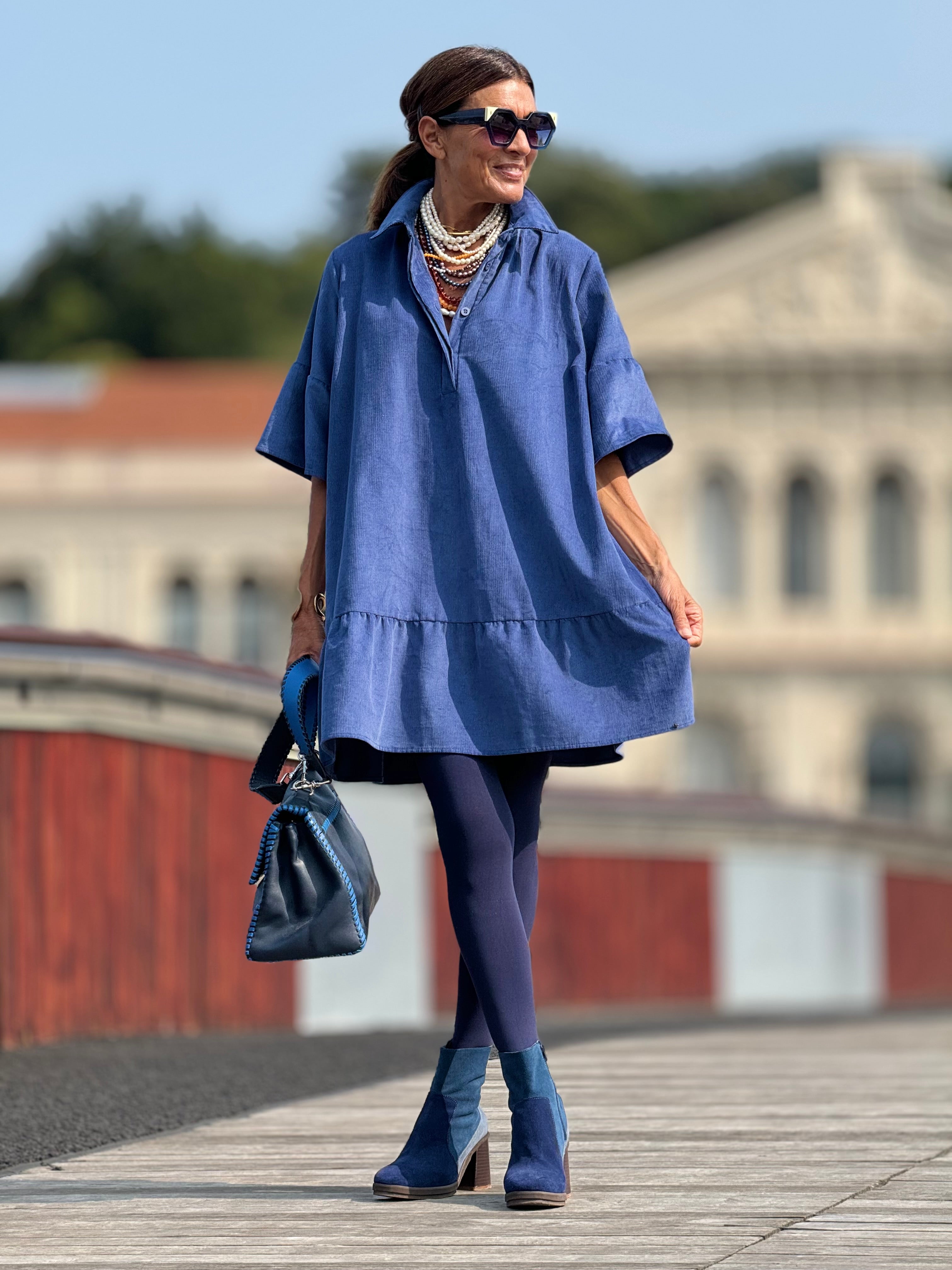 Dress Florentine Cord Blue