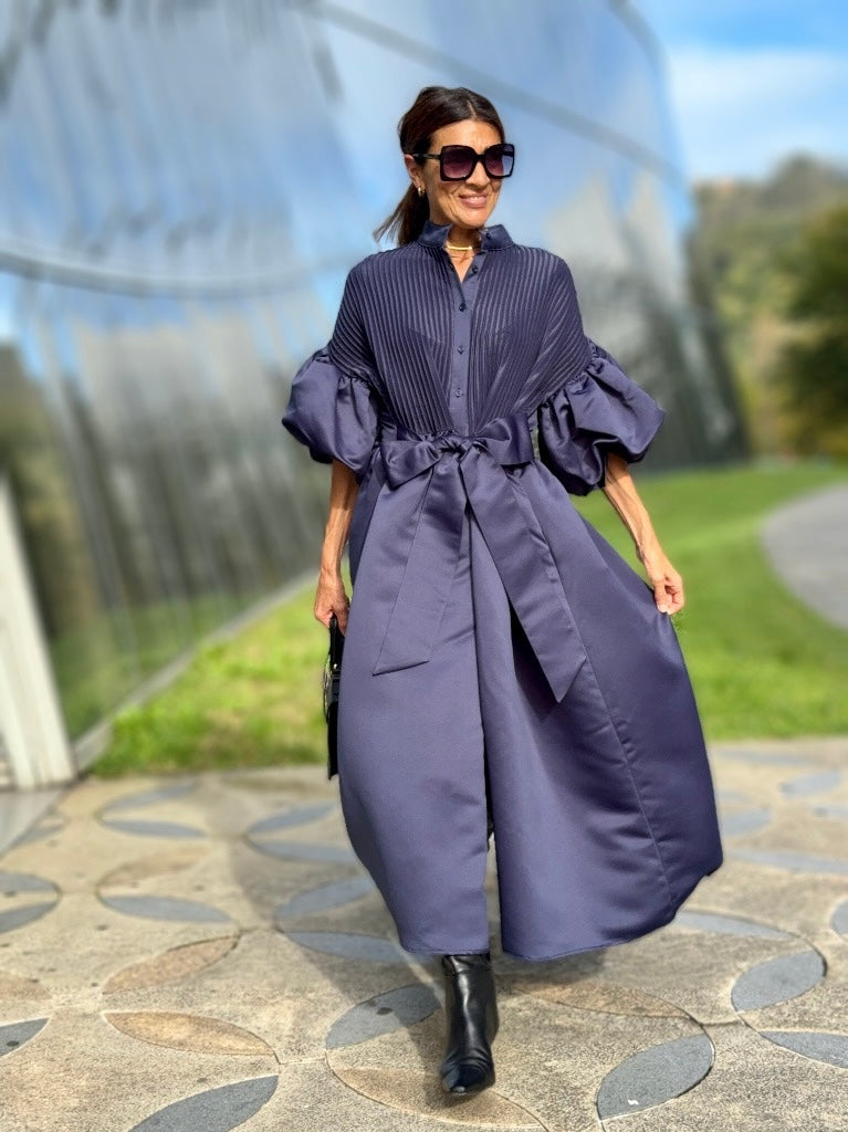 Dress Phoebe Satin Navy