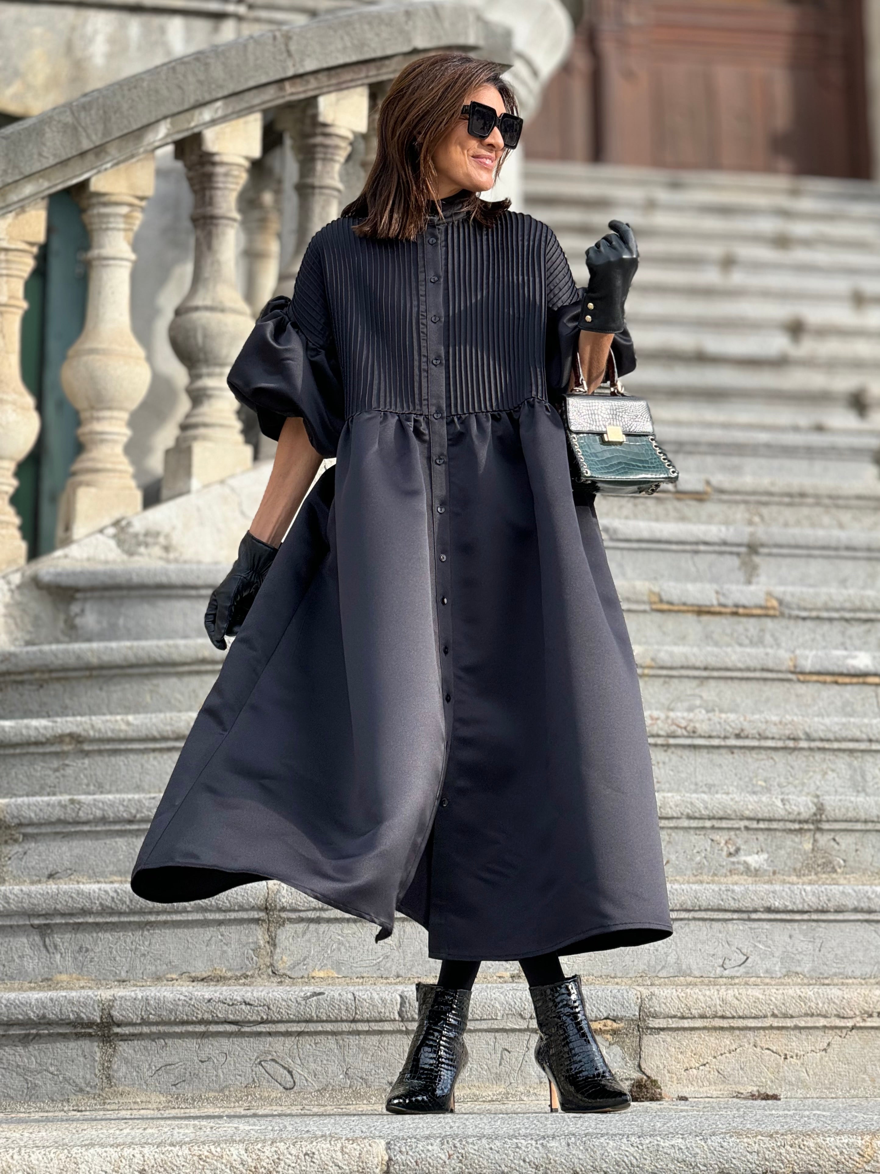 Dress Phoebe Satin Black