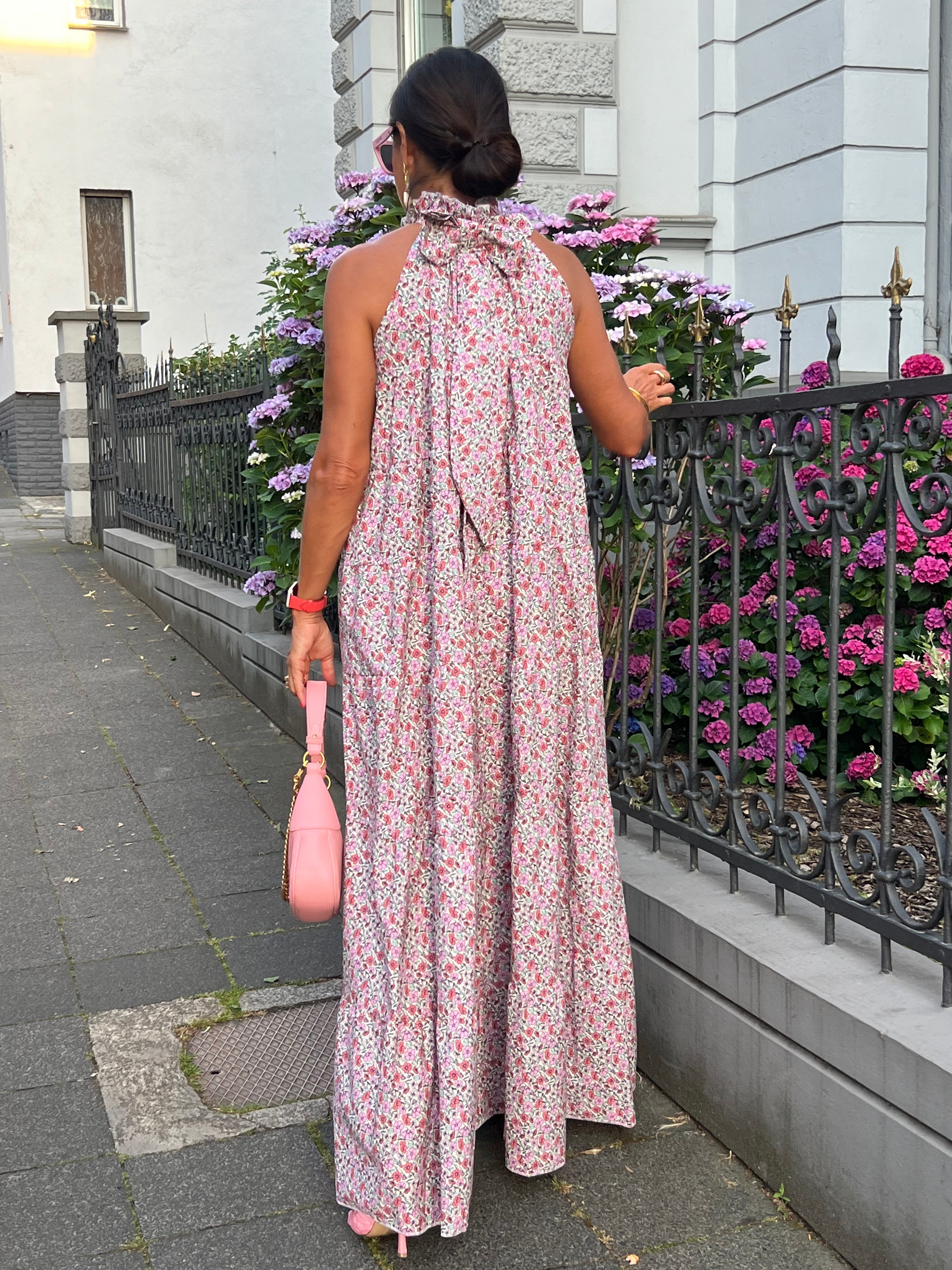Dress Flowers Bow Pink