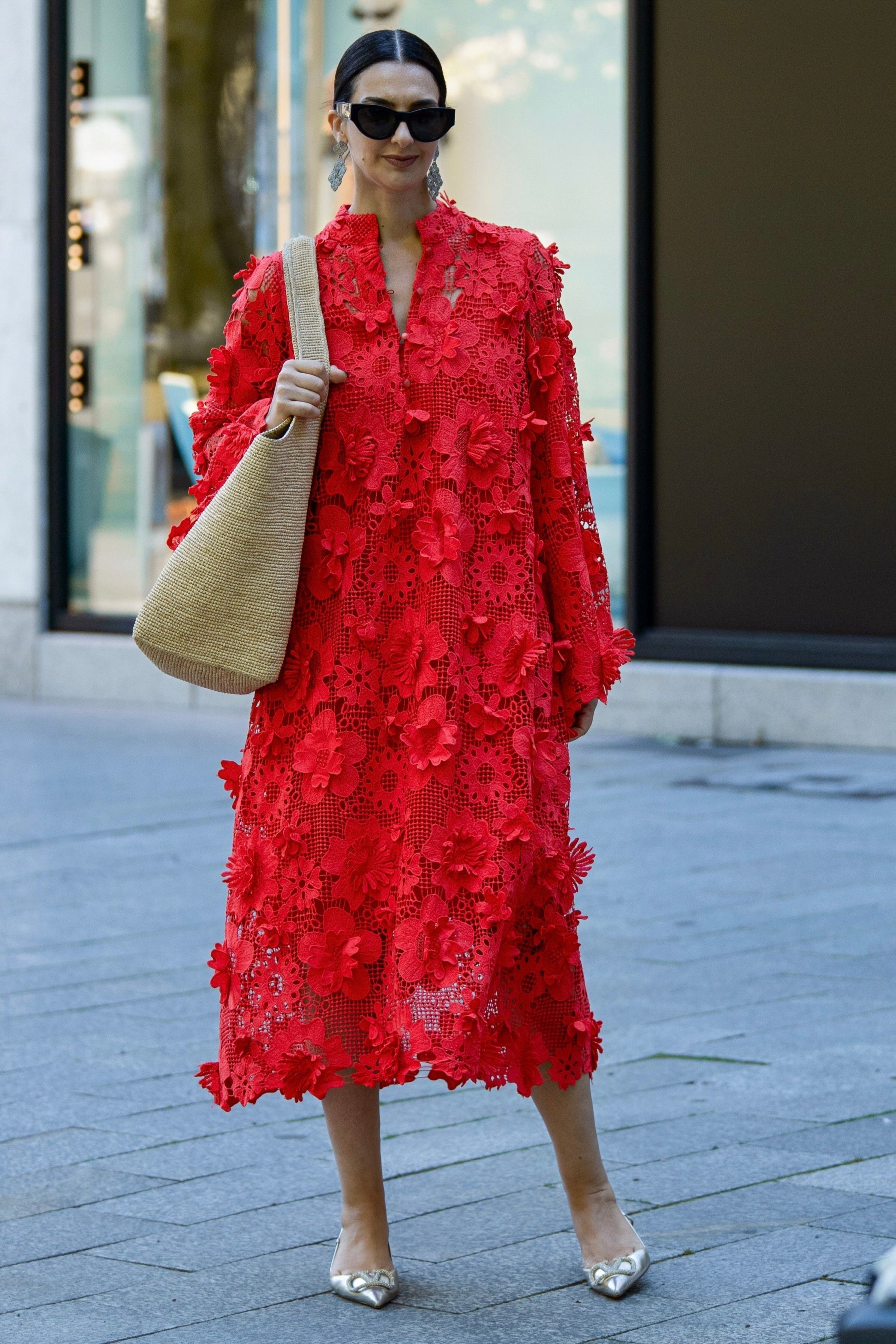Dress Estelle Lace Red
