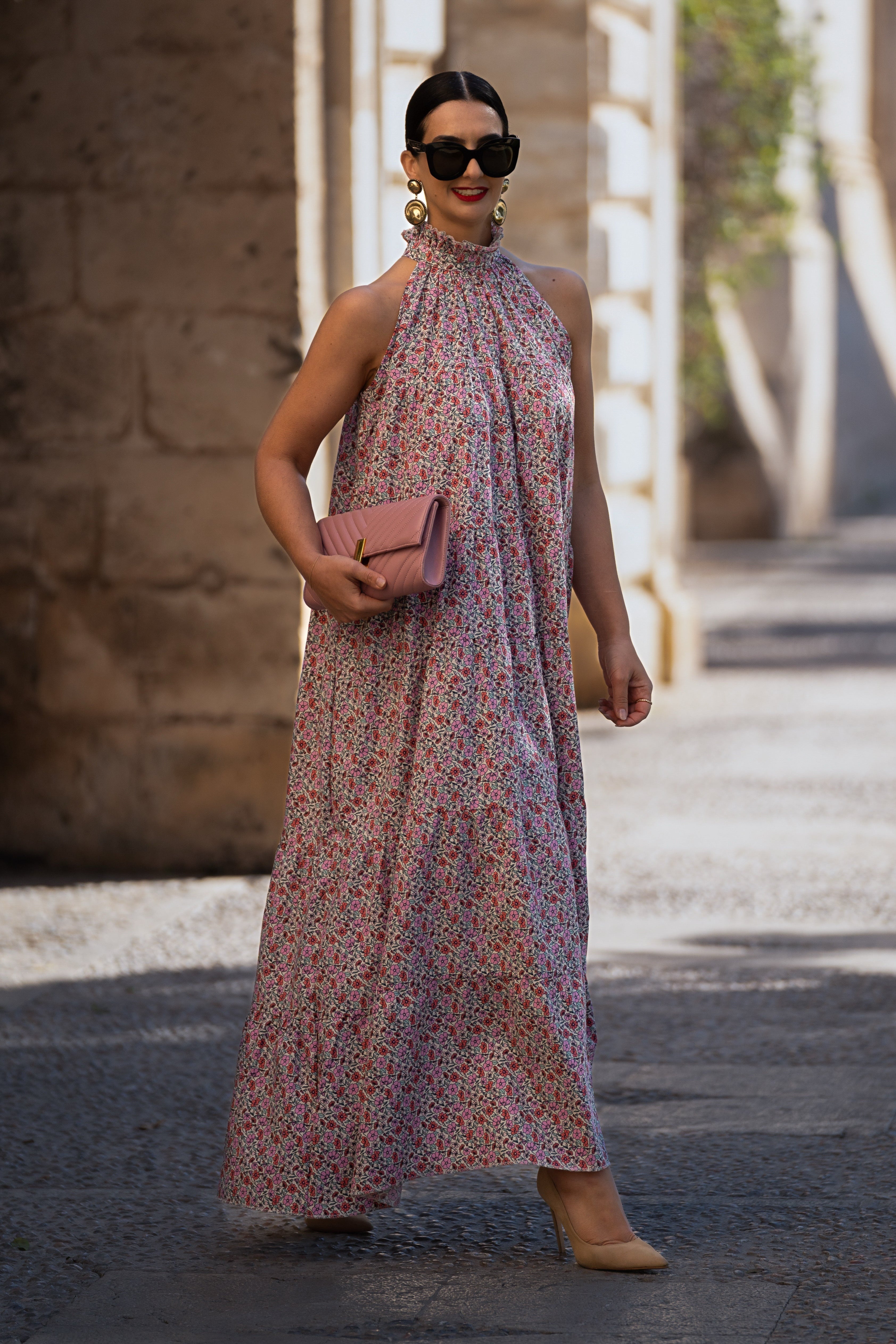 Dress Flowers Bow Pink
