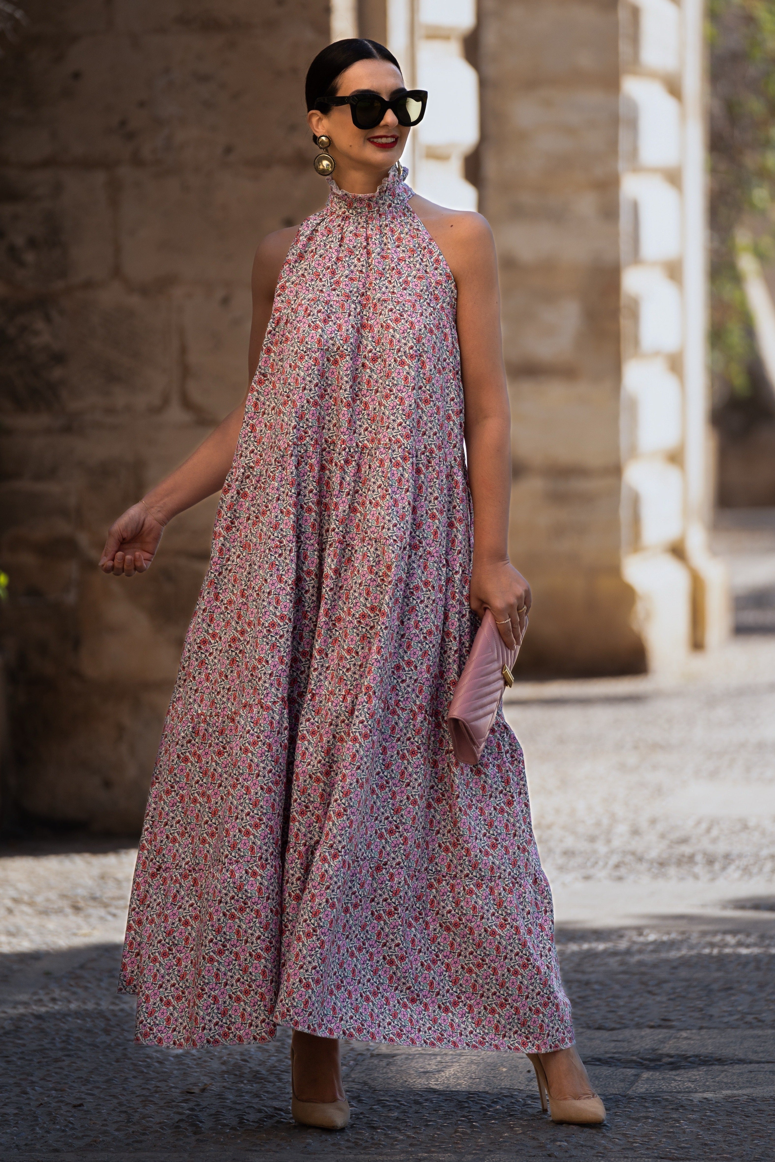 Dress Flowers Bow Pink