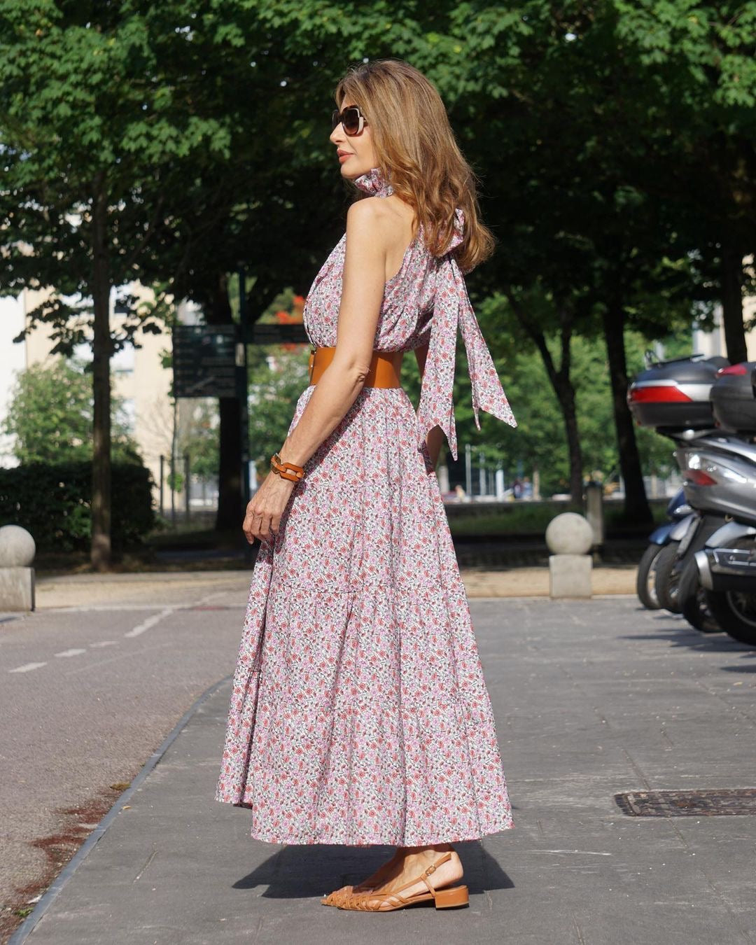 Dress Flowers Bow Pink