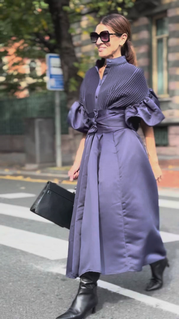 Dress Phoebe Satin Navy