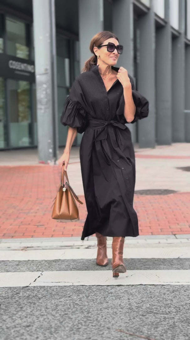 Dress Phoebe Satin Black
